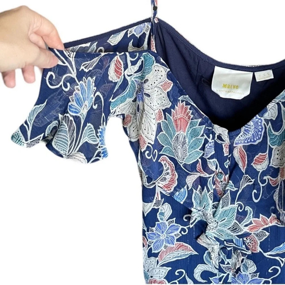 Maeve Mariposa Open-Shoulder Ruffled Top Size 6 - Picture 4 of 15